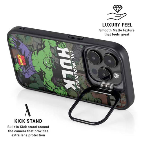 Marvel Classic Comics Hulk Fighter Vintage iPhone 15 Pro Kickstand Case